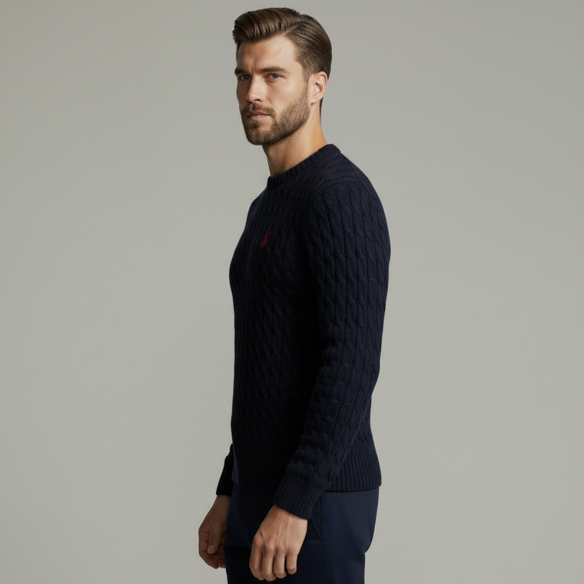 CABLE-KNIT COTTON SWEATER