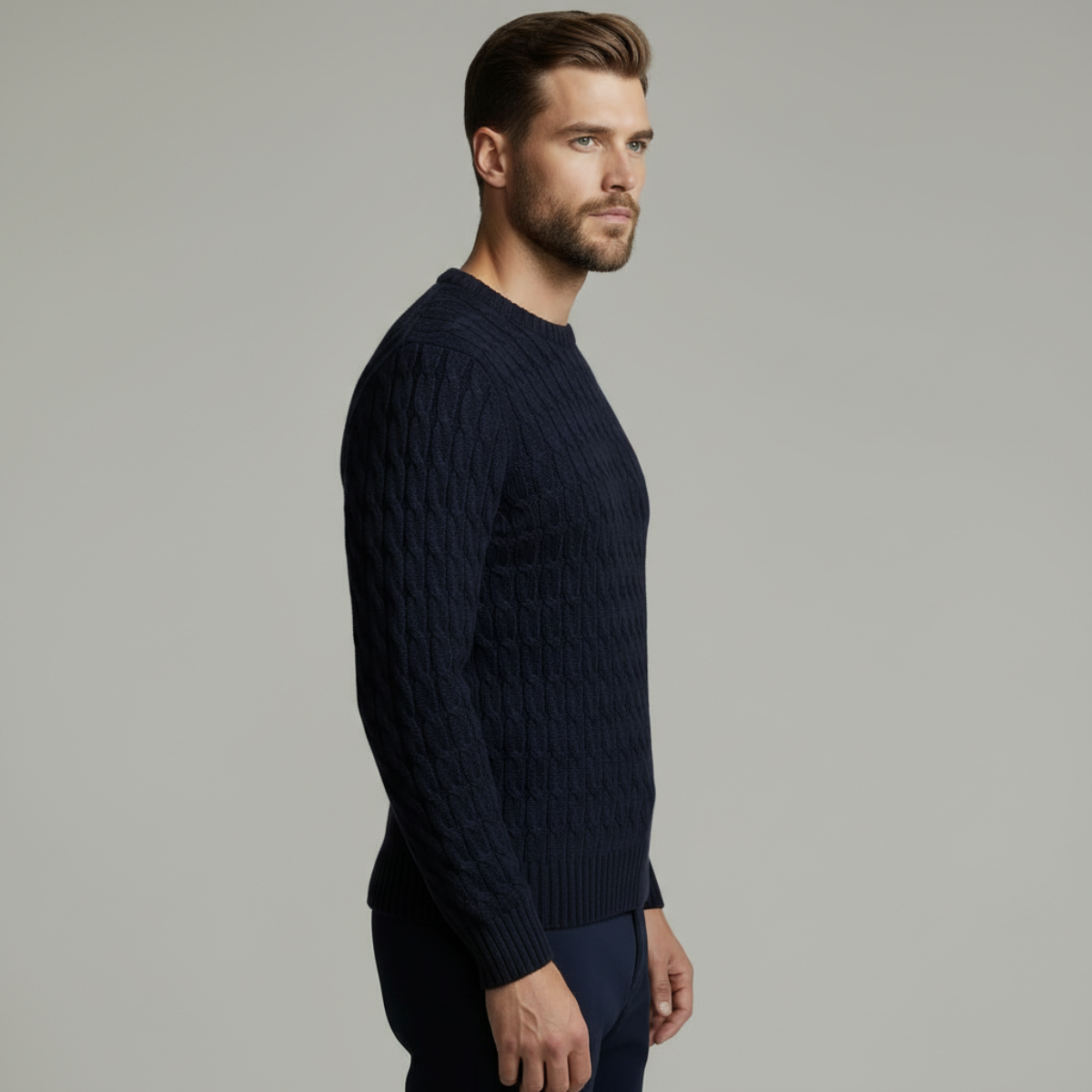 CABLE-KNIT COTTON SWEATER