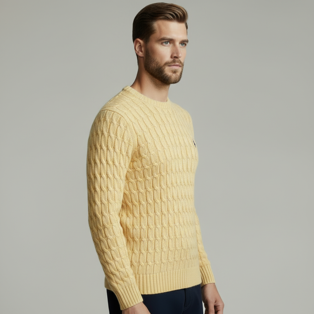 CABLE-KNIT COTTON SWEATER