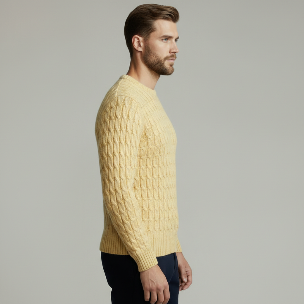 CABLE-KNIT COTTON SWEATER