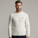 CABLE-KNIT COTTON SWEATER