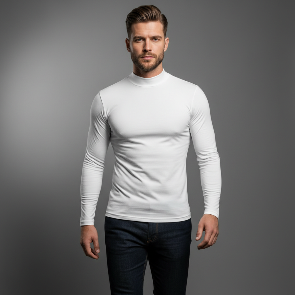 DRAKO | Base Mock Neck – White