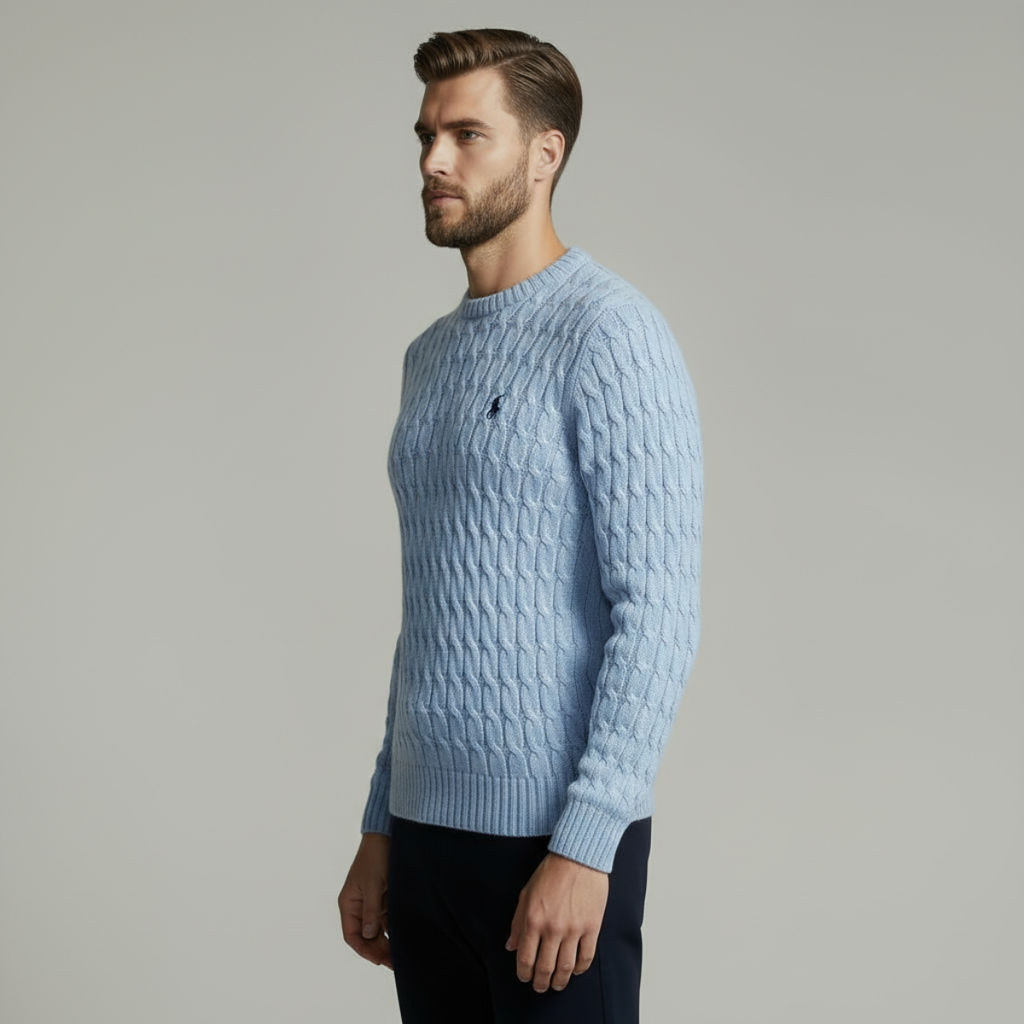 CABLE-KNIT COTTON SWEATER