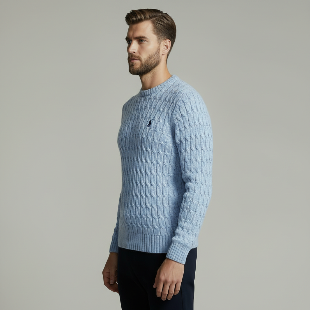 CABLE-KNIT COTTON SWEATER