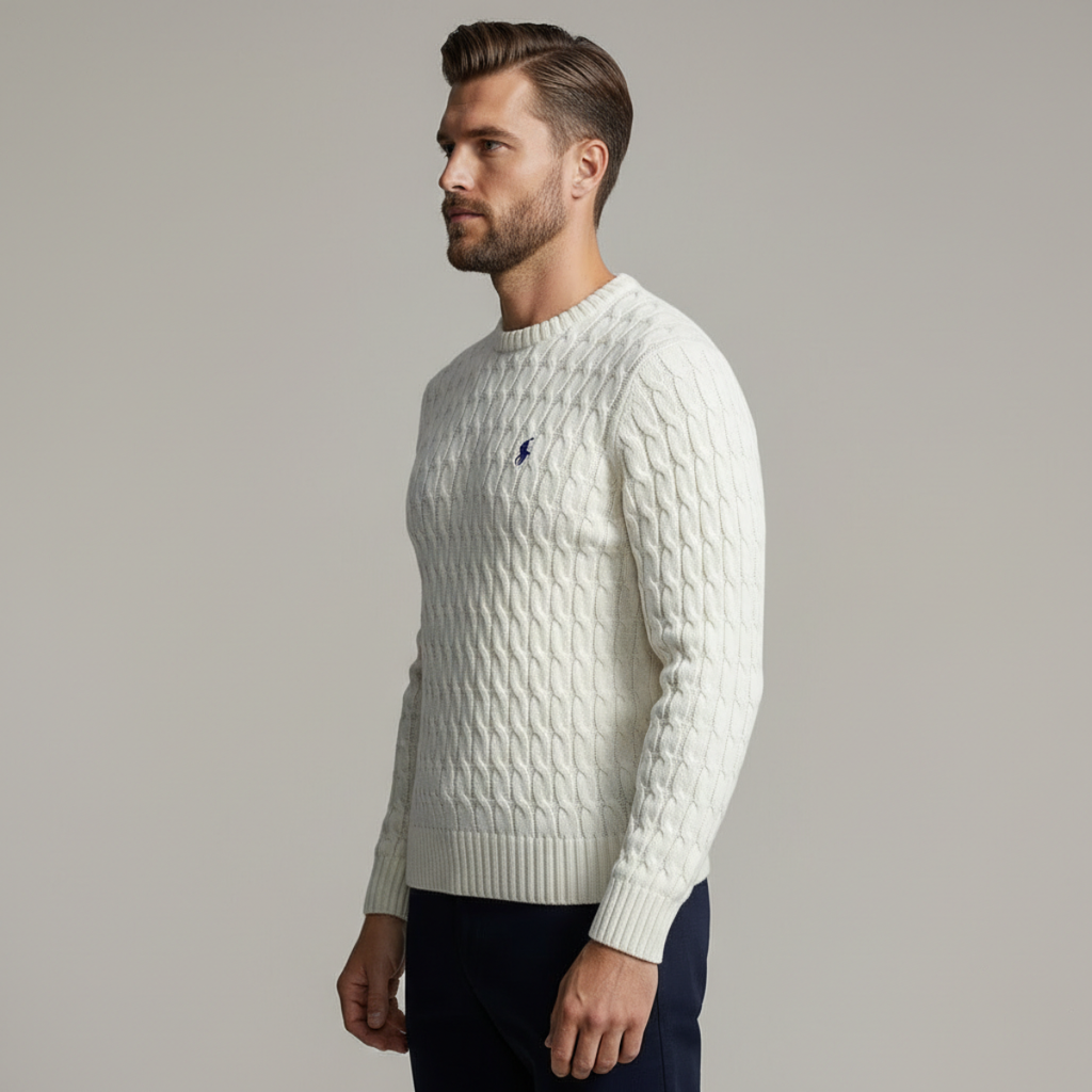 CABLE-KNIT COTTON SWEATER