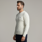 CABLE-KNIT COTTON SWEATER