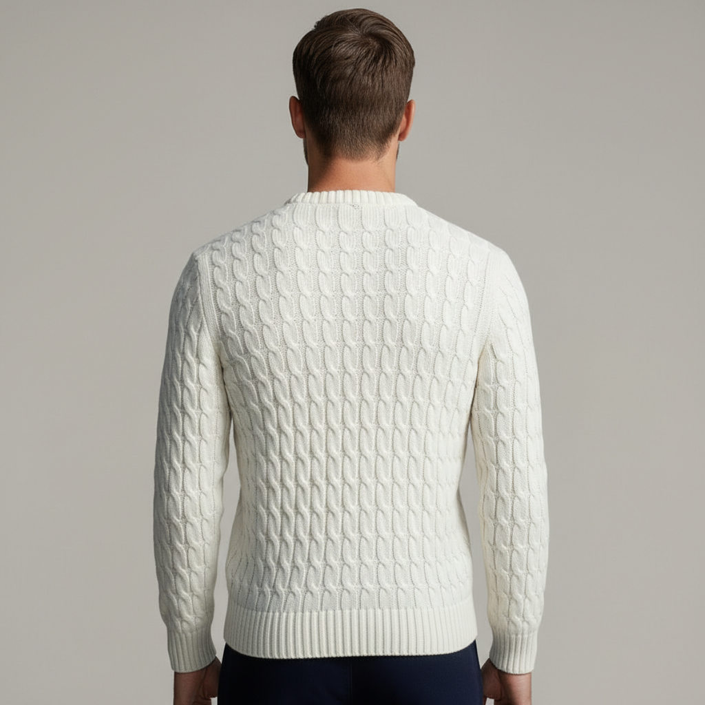 CABLE-KNIT COTTON SWEATER