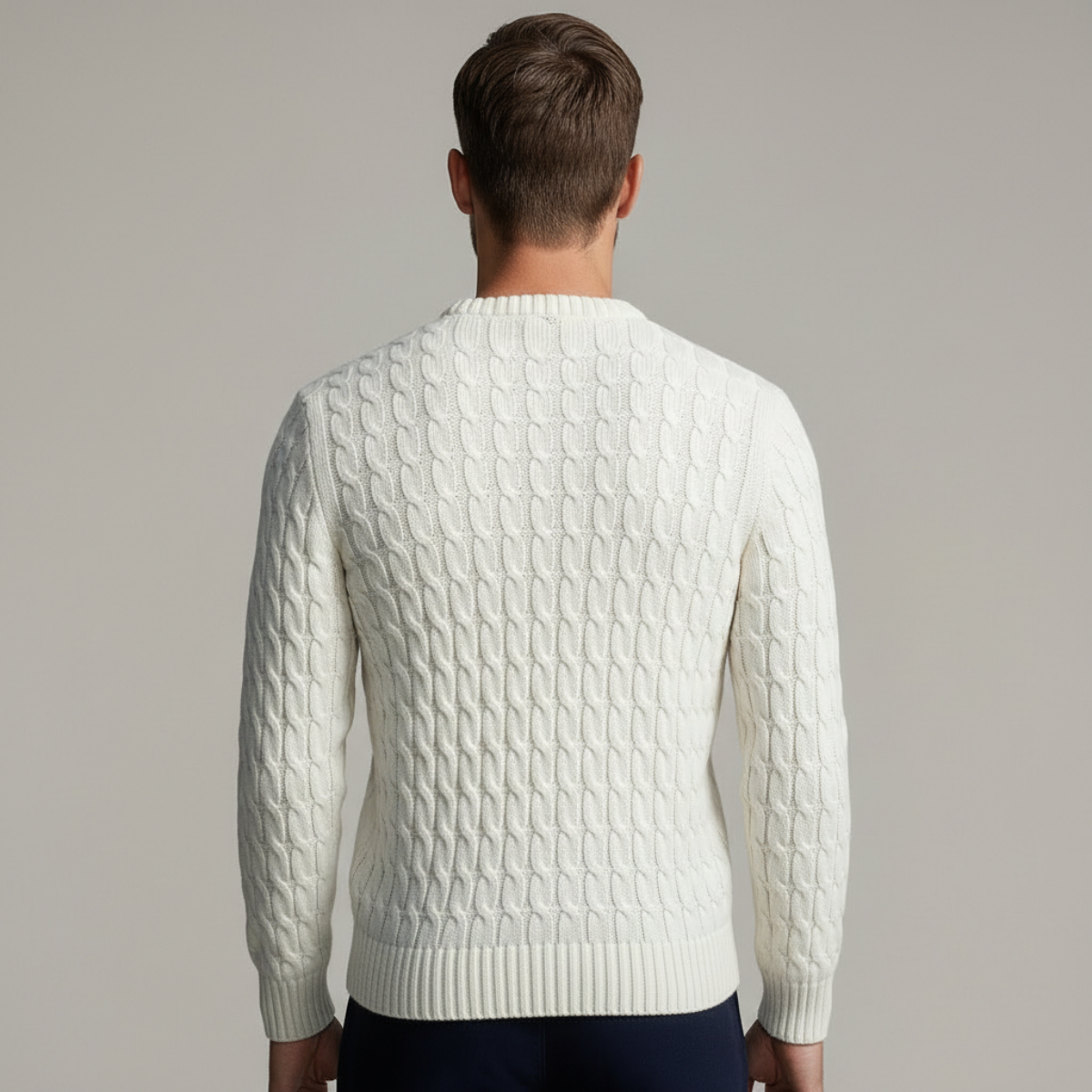 CABLE-KNIT COTTON SWEATER