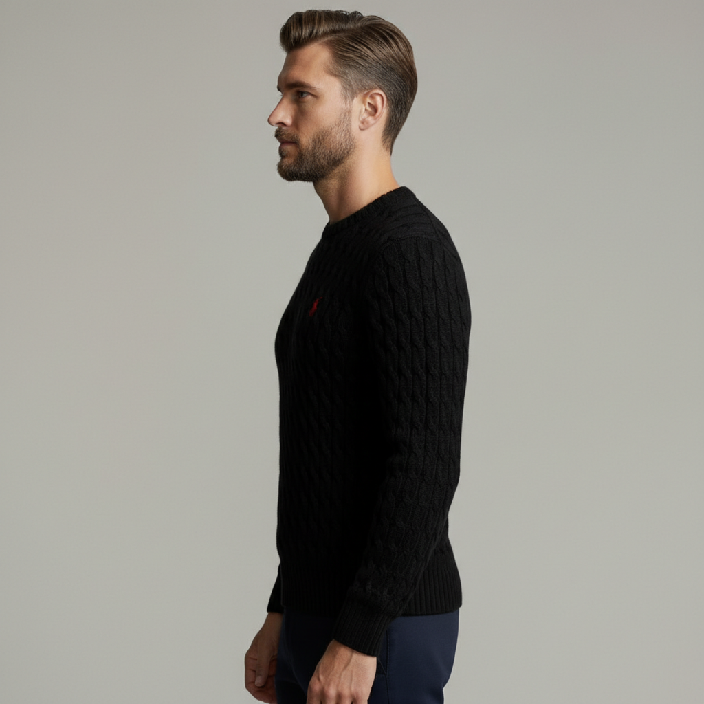 CABLE-KNIT COTTON SWEATER