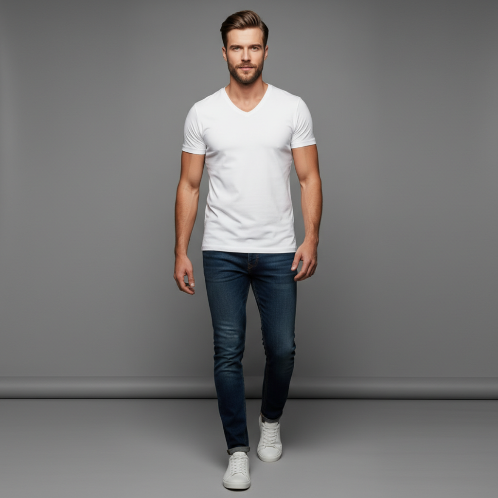 DRAKO | Core V-Neck Tee – White