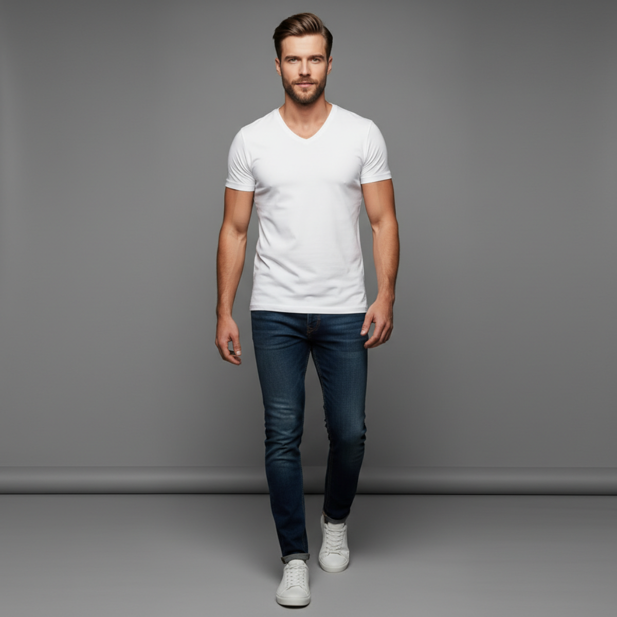 DRAKO | Core V-Neck Tee – White