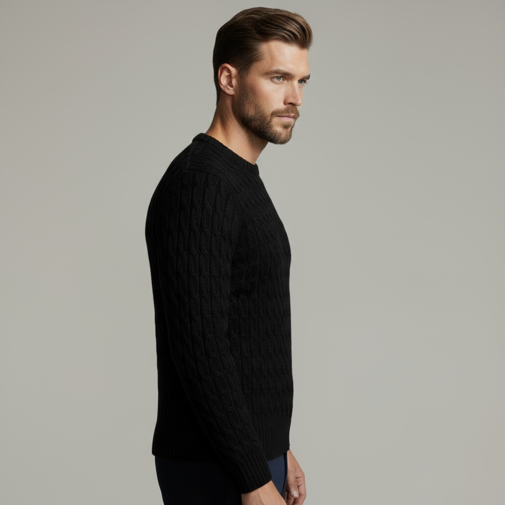 CABLE-KNIT COTTON SWEATER
