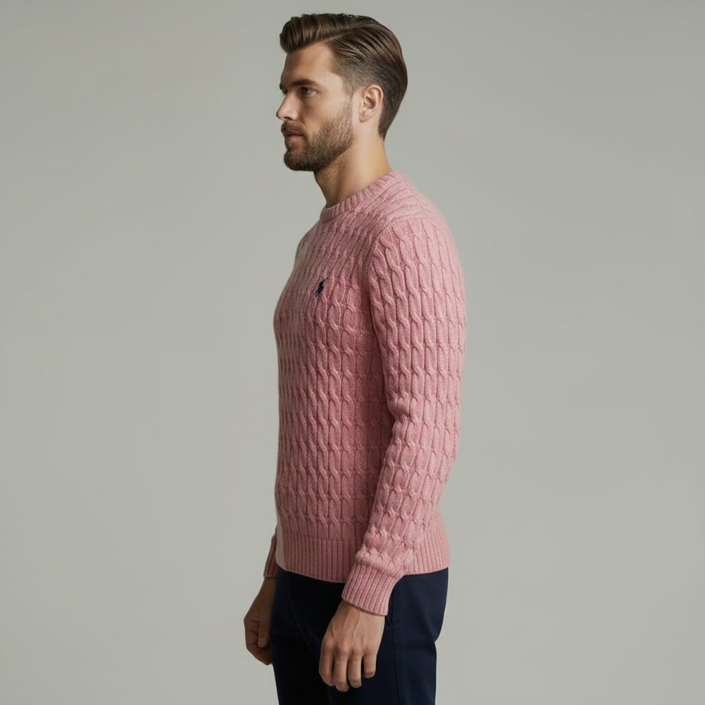 CABLE-KNIT COTTON SWEATER